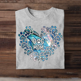 Personalized Dog Mom Heart with Paw Dog Name Dog Lovers Gift Tshirt Printed PNTB0905