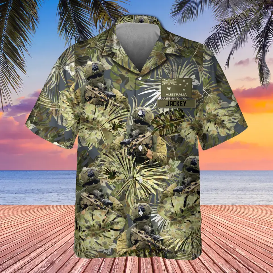 Personalized Australian Veteran/Soldier Flag with Name Hawaii Shirt Printed 23MAY-HQ13