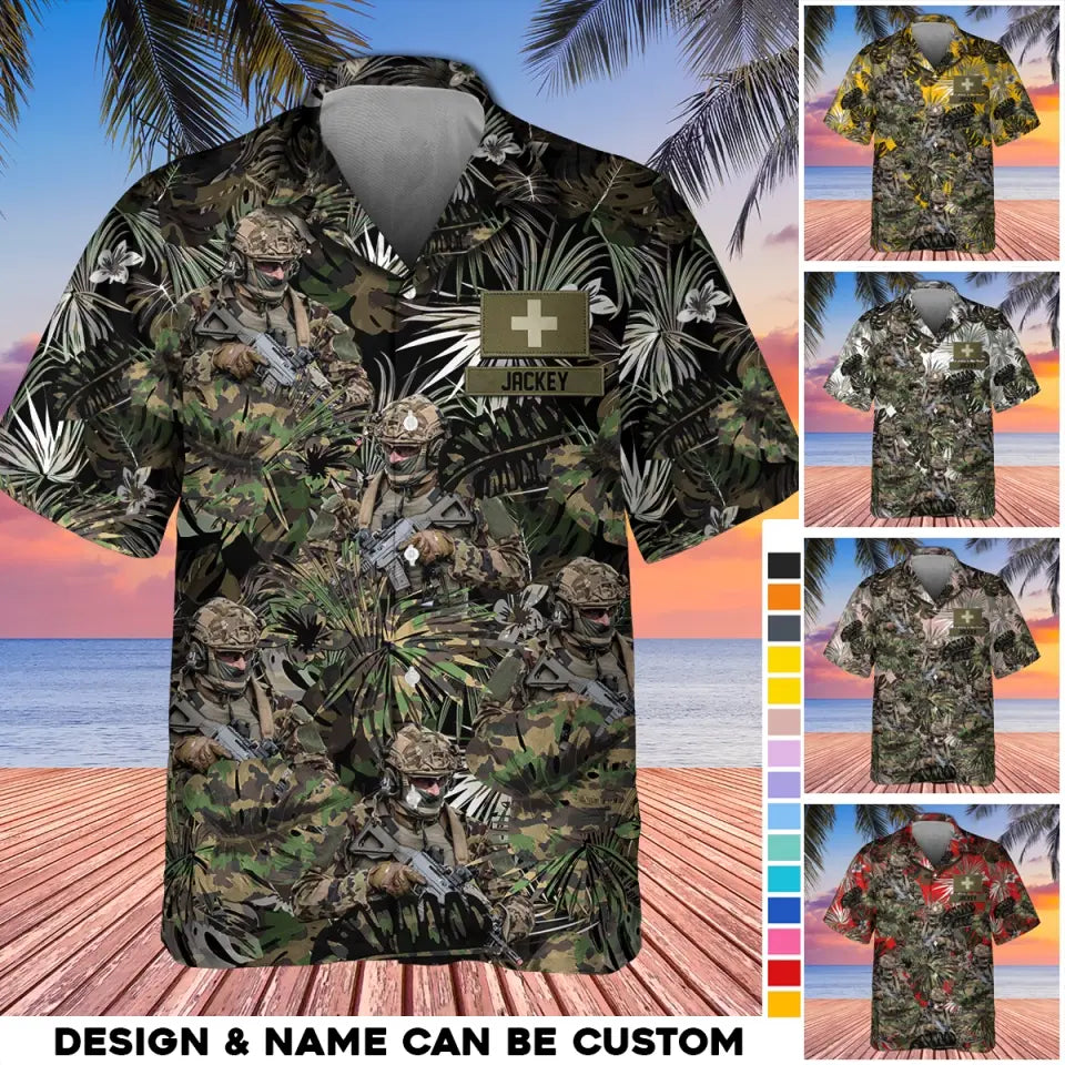Personalized Swiss Veteran/Soldier with Name Hawaii Shirt Printed 23MAY-HQ13