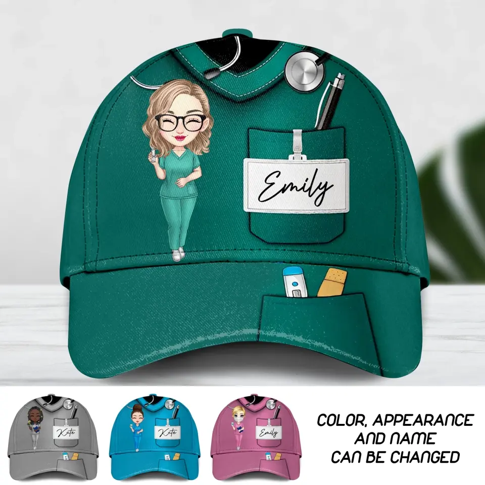 Personalized Nurse & Name Cap Printed 23MAY-DT15