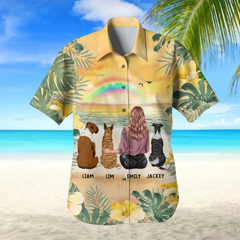 Personalized Dog Mom Beach & Sunset Dog Lovers Gift Hawaii Printed PNDT1705