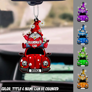 Personalized Car Bug Gnome Grandma with Name Acrylic/Plastic Ornament Printed QTDT1705
