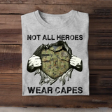 Personalized Australian Veteran/Soldier Rank Camo with Name Not All Heroes Wear Capes Tshirt Printed THDT1705