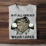 Personalized UK Veteran/Soldier Rank Camo with Name Not All Heroes Wear Capes Tshirt Printed THDT1705