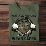 Personalized German Veteran/Soldier Rank Camo with Name Not All Heroes Wear Capes Tshirt Printed THDT1705