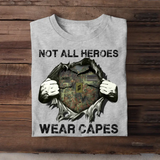 Personalized German Veteran/Soldier Rank Camo with Name Not All Heroes Wear Capes Tshirt Printed THDT1705