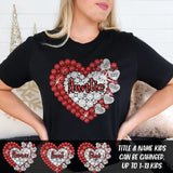 Personalized Auntie Diamond Heart with Kid Name T-shirt Printed 23MAY-DT18