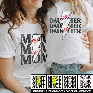 Personalized Baseball Mom Auntie And Kid TShirt Printed QTHQ1905