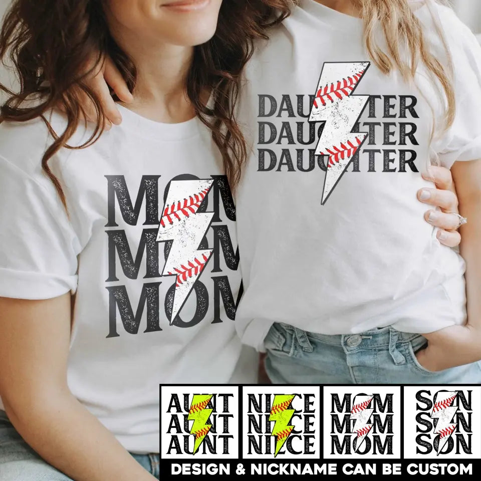 Personalized Baseball Mom Auntie And Kid TShirt Printed QTHQ1905