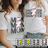 Personalized Baseball Mom Auntie And Kid TShirt Printed QTHQ1905