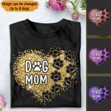 Personalized Dog Mom Heart Paws with Dog Names Dog Lovers Gift Tshirt Printed MTHTB1905