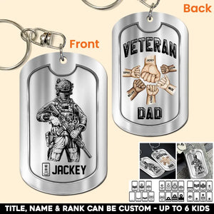 Personalized Australian Veteran/Soldier Rank Camo Dad Hand Kid Name Keychain Printed 23MAY-HQ22