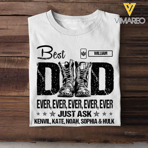 Personalized Canadian Veteran Soldier Best Dad Ever Just Ask Kids TShirt Printed QTDT2305