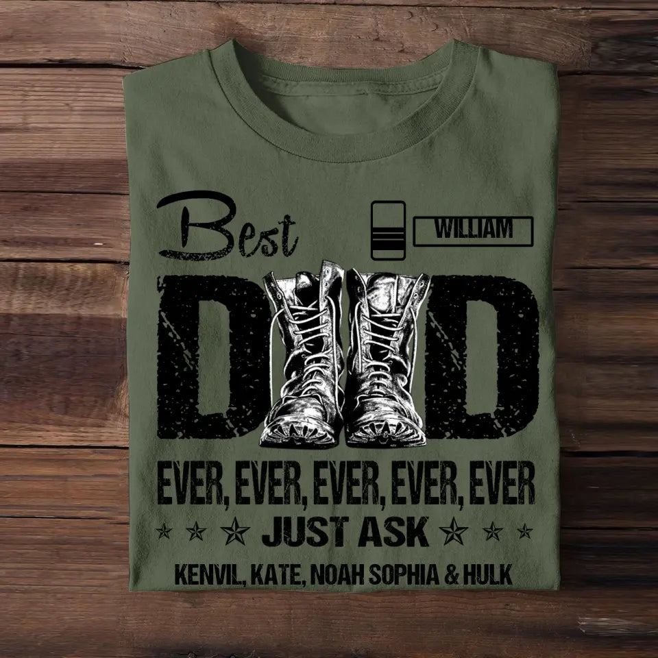 Personalized British Veteran Soldier Best Dad Ever Just Ask Kids TShirt Printed QTDT2305