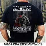Personalized It Takes A Special Person To Risk So Much For People Who Care So Little Canadian Veteran/Soldier Rank Camo T-shirt Printed 23MAY-DT23