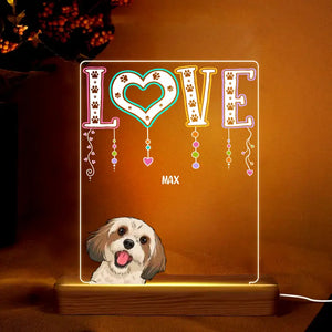 Personalized Love Dogs with Names Dog Lovers Gift Led Lamp Printed 23MAY-HQ24