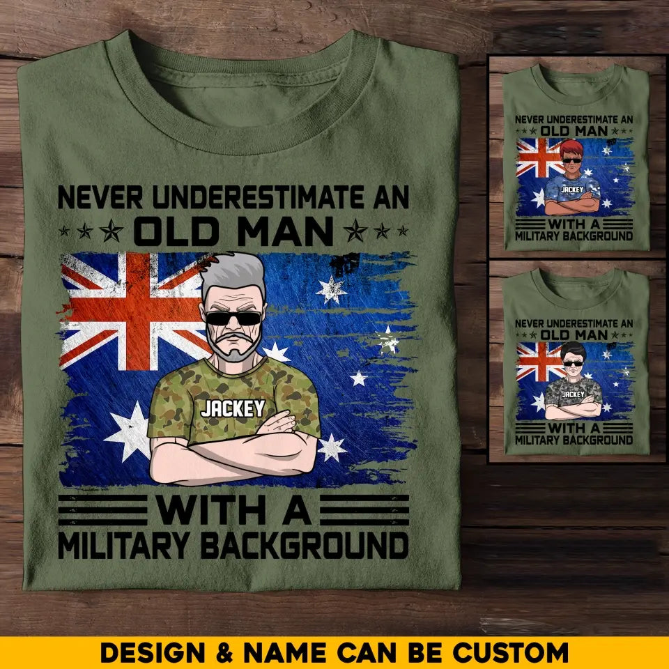 Personalized Australian Veteran Soldier Never Underestimate An Old Man TShirt Printed 23MAY-HQ24