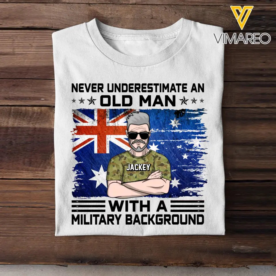 Personalized Australian Veteran Soldier Never Underestimate An Old Man TShirt Printed 23MAY-HQ24