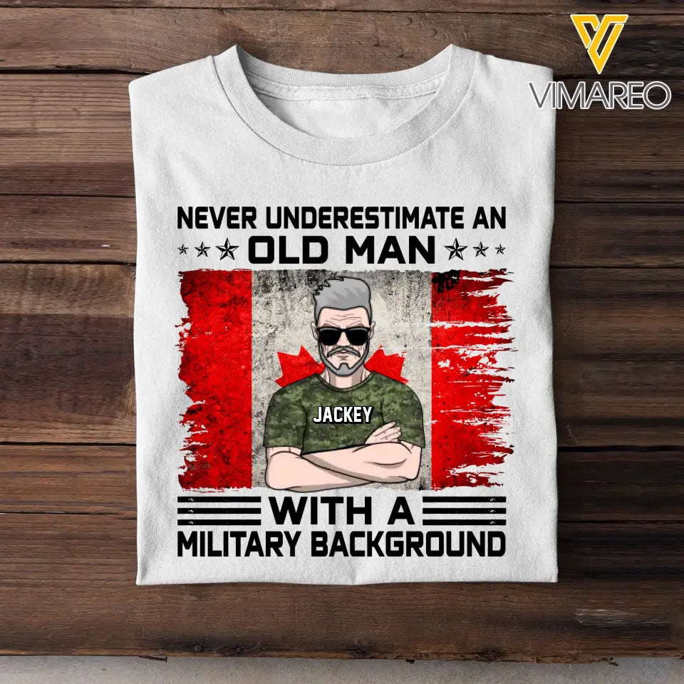 Personalized Canadian Veteran Soldier Never Underestimate An Old Man TShirt Printed 23MAY-HQ24