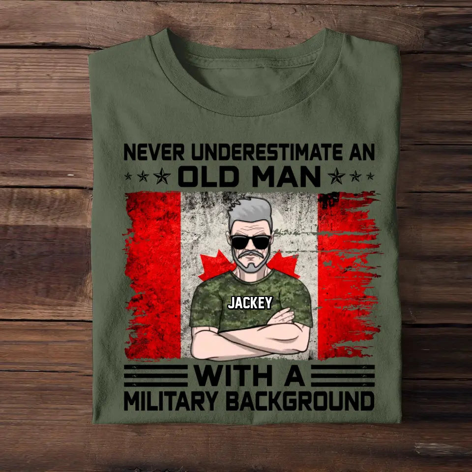 Personalized Canadian Veteran Soldier Never Underestimate An Old Man TShirt Printed 23MAY-HQ24