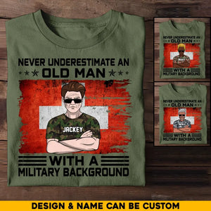 Personalized Swiss Veteran Soldier Never Underestimate An Old Man TShirt Printed 23MAY-HQ24
