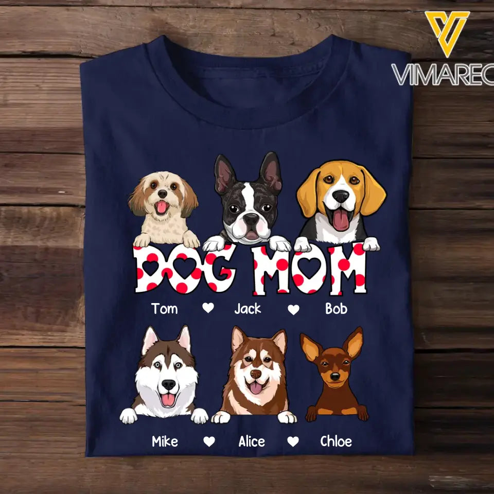 Personalized Dog Mom Dog Lovers T-shirt Printed QTTB2505