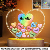 Personalized Auntie Hearts with Kids Names Led Lamp Printed 23MAY-DT25