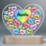 Personalized Auntie Hearts with Kids Names Led Lamp Printed 23MAY-DT25