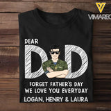 Personalized Dear Dad Forget Father's Day We Love You Everyday Canadian Veteran/Soldier Rank Camo with Name T-shirt Printed 23MAY-BQT25