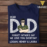 Personalized Dear Dad Forget Father's Day We Love You Everyday Canadian Veteran/Soldier Rank Camo with Name T-shirt Printed 23MAY-BQT25