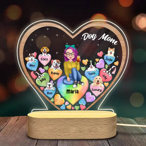 Personalized Dog Mom Hearts with Dogs Names Dog Lovers Gift Led Lamp Printed PNPN2705