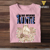 Personalized Auntie Bad Influence Hands with Kid Names T-shirt Printed 23JUN-BQT05