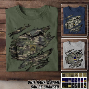 Personalized French Veteran/Soldier Tshirt Printed 23JUN-DT07