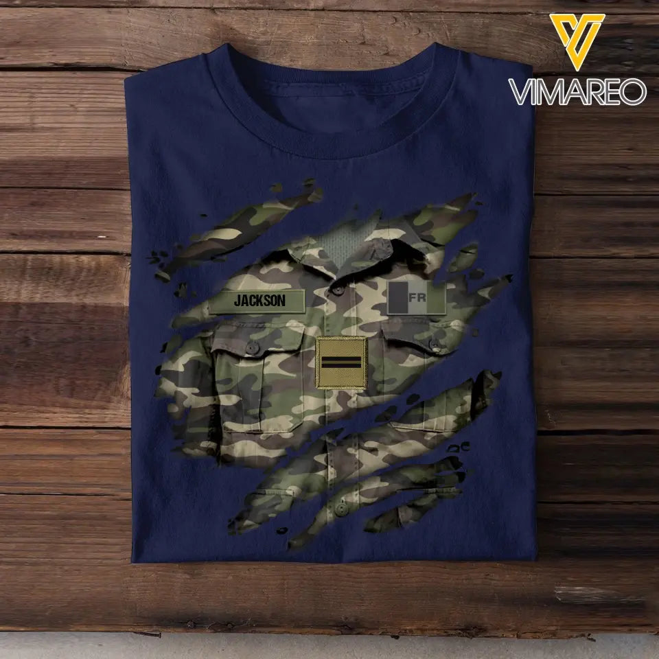 Personalized French Veteran/Soldier Tshirt Printed 23JUN-DT07