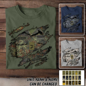 Personalized German Veteran/Soldier Tshirt Printed 23JUN-DT07