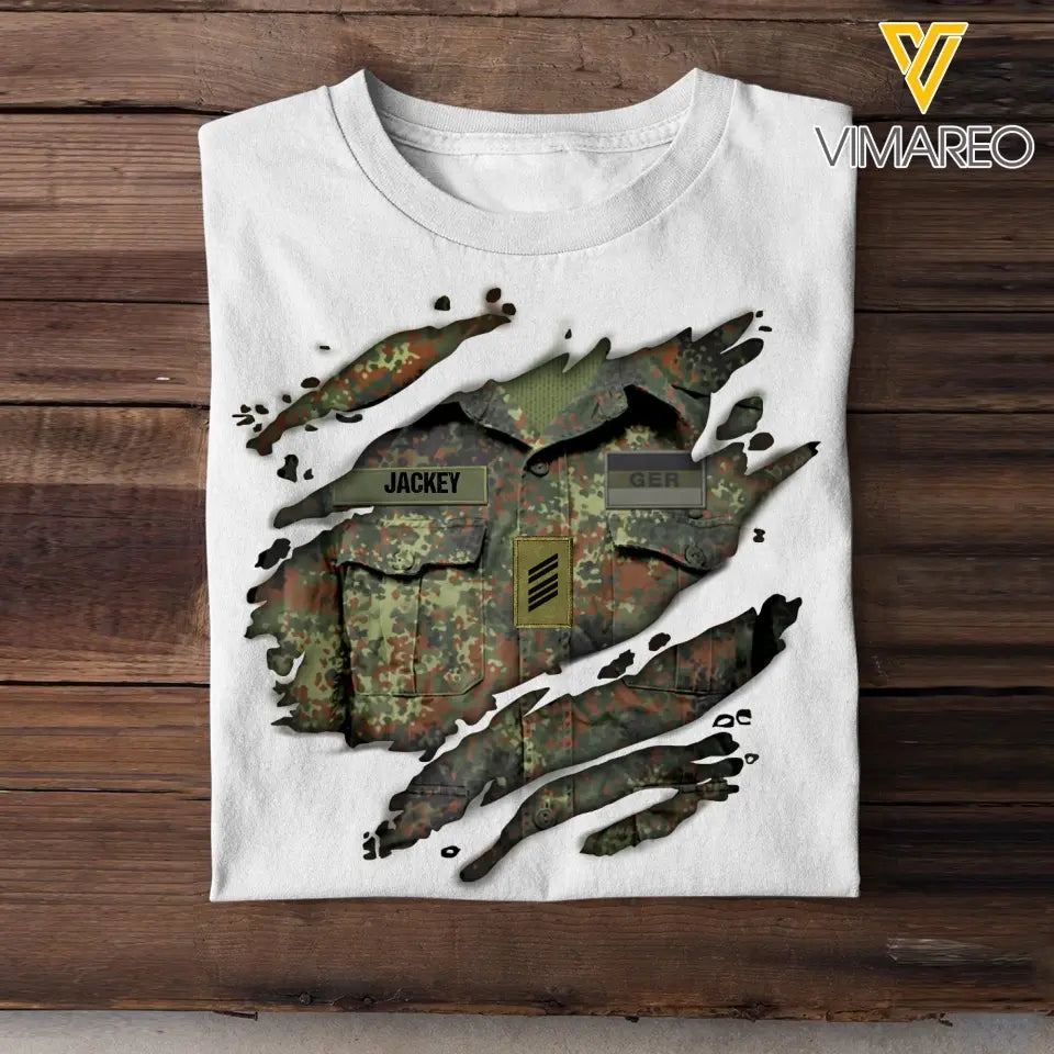 Personalized German Veteran/Soldier Tshirt Printed 23JUN-DT07