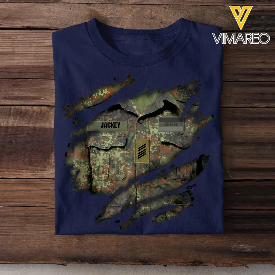 Personalized German Veteran/Soldier Tshirt Printed 23JUN-DT07