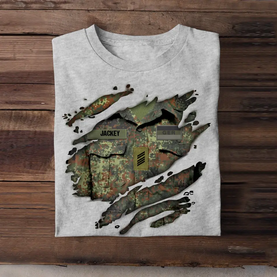 Personalized German Veteran/Soldier Tshirt Printed 23JUN-DT07