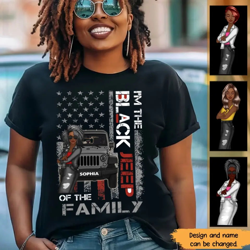 Personalized Jeep Girl I'm The Black Jeep Family T-shirt Printed MTPN0906