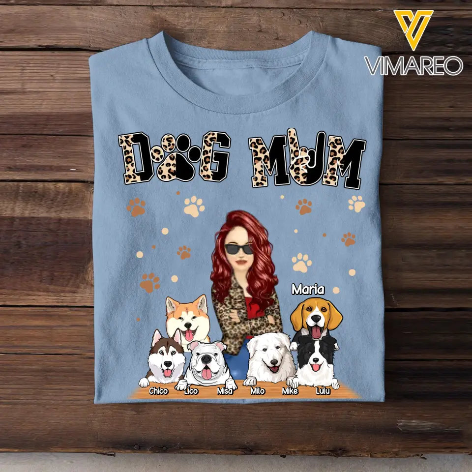 Personalized Dog Mom Dog Lovers Gift T-shirt Printed 23JUN-DT09