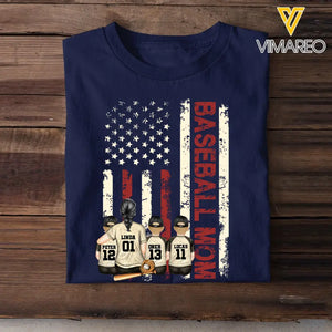 Personalized Baseball Mom Colorful Tshirt Printed QTDT1306