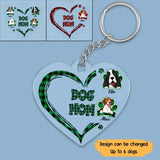 Personalized Dog Mom Hearts with Dog Names Acrylic Keychain Printed PNTB1206
