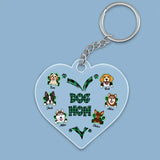 Personalized Dog Mom Hearts with Dog Names Acrylic Keychain Printed PNTB1206