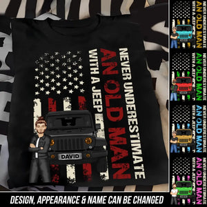 Personalized Never Undersetimate An Old Man with A Jeep T-shirt Printed 23JUN-BQT13