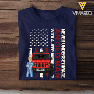 Personalized Never Undersetimate An Old Man with A Jeep T-shirt Printed 23JUN-BQT13
