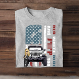 Personalized Red White Blue And Jeep Too T-shirt Printed QTHN1406