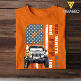 Personalized Red White Blue And Jeep Too T-shirt Printed QTHN1406