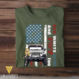 Personalized Red White Blue And Jeep Too T-shirt Printed QTHN1406