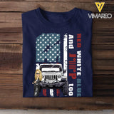Personalized Red White Blue And Jeep Too T-shirt Printed QTHN1406