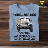 Personalized A Girl Her Dog And Her Jeep T-shirt Printed MTDT1306
